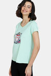 Zivame Looney Tunes - Doodletastic Knit Cotton Top - Green Ash — thumbnail 2